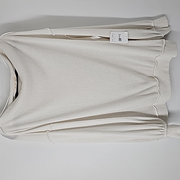 We The Free Inverted Seam Boat Neckline Ribbed Knit Pullover Boho Sweater - Picture 12 of 16